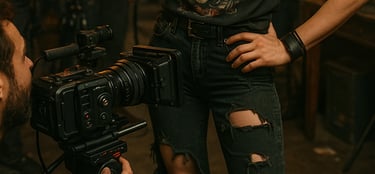 Una productora en el set de rodaje