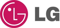The LG logo with a pink circular emblem and bold gray letters reading "LG" next to it.
