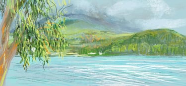 Kefalonia lagoon view - digital postcard