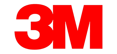 a red and white 3m logo with the word 3m