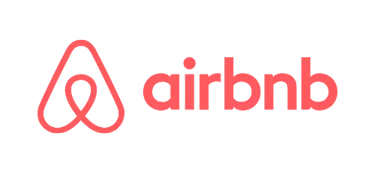 Official Airbnb logo featuring the pink Belo symbol and wordmark on a solid black background.
