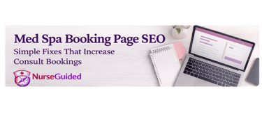 med spa booking page seo checklist on laptop