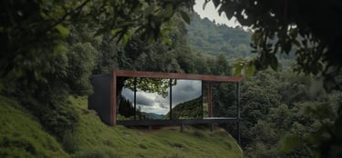 Mirrored Cabin in the forest with modern design