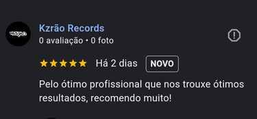 depoimento 5 estrelas