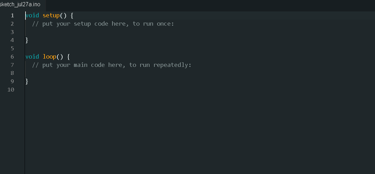 image of the default sketch in ardiuno IIDE