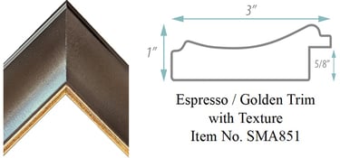 Espresso / Golden Trim with Texture Picture Frame Item No. SMA851
