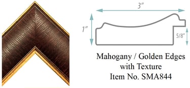 Mahogany / Golden Edges with Texture Picture Frame