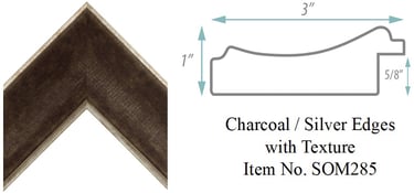 Charcoal / Silver Edges with Texture Picture Frame Item No. SOM285