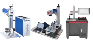 Industrial fiber laser marking machines for precision metal engraving and part identification.