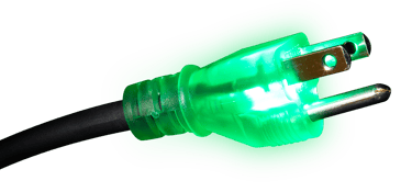 Green lite up power plug