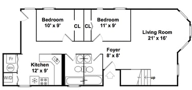 Duplex four bedroom three bath unit in 2315 North Leavitt apartments in Bucktown.