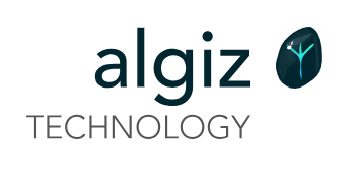 a logo for a company that is using the word algiz technology