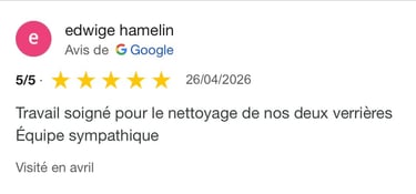 Avis google 5 étoiles clients m&m services pro nettoyage et vitres rouen