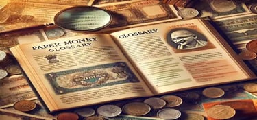 Book with Paper Money Glossary