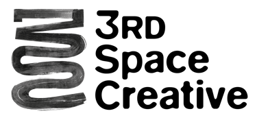logo with 3SC combined in a painterly style. Followed by the text "3RD Space Creative"