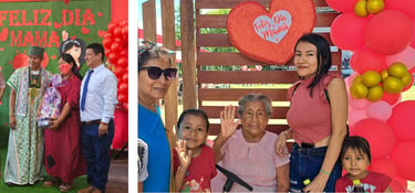 Families celebrate Feliz Dia Mama at a Mother's Day event organized by Roger Bardales