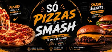 Fachada da Só Pizzas e Smash — pizzaria e hamburgueria no Morro do Meio, Joinville