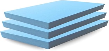 a stack of blue foam foam foams with a white background