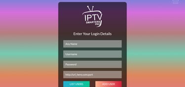 screenshot of iptv smarters home menu