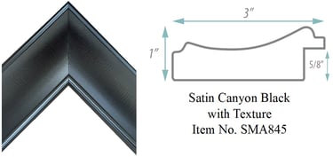 Satin Canyon Black with Texture Picture Frame