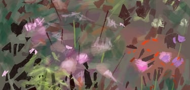 Digital drawing: Abstract landscape session. Black Lace