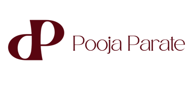 UX Professional Pooja Parate logo featuring a stylized maroon double P emblem on a white background.