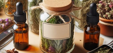 a variety of herbs and spices in jars