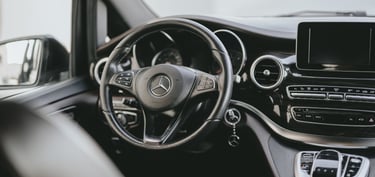 Premium interior of Mercedes V-Class for VIP business travel