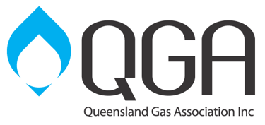 Official Queensland Gas Association Inc logo featuring a blue flame icon and black QGA text.
