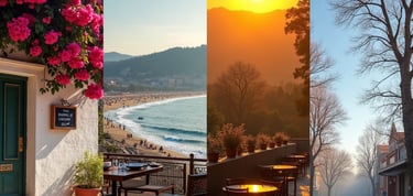 four different vievs of Dalyan in different seasons 