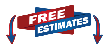 A free estimates sign with two arrows pointing down.