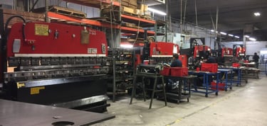 precision fabrication of stainless steel cabinets using industrial machinery