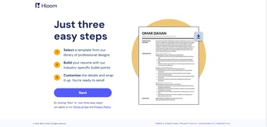 a resume template for a job application