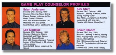 algumas fotos de “conselheiros de jogos” do ano de 1989