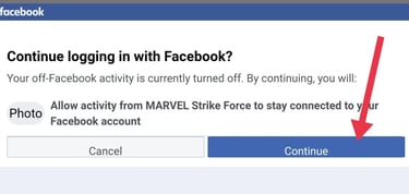 msf facebook login issue