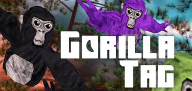 Cartoon gorillas in an image of the VR video multiplayer game Gorilla Tag
