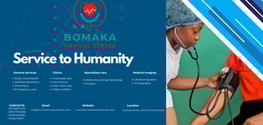 Flyer showing services offered by a clinic