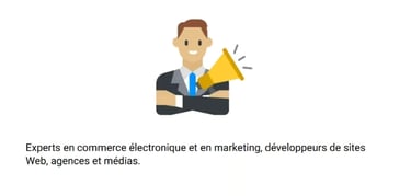 Ecommerce and marketing experts, website developers, agencies and media