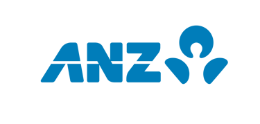 anz logo with a blue flame on it