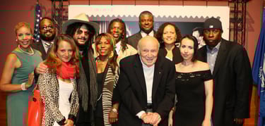 (clockwise starting left) June Townes, singer; Erin Davis, Miles’ son; Mark Ruffin, journalist and r