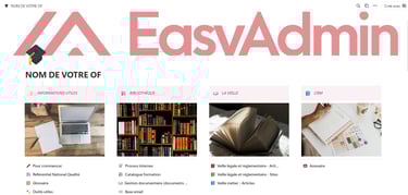 template notion kit gestion de formation certification qualiopi easyadmin