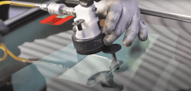 hardening resin on glass