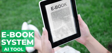 a person holding a tablet reading an ebook on it