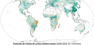 Carte mondiale du verdissement de la Terre