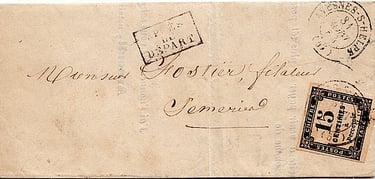 1864: Brief im Postamt von AVESNES aufgegeben für die Gemeinde SEMERIES