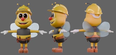mascote 3D e personagem 3D