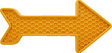 A beeswax Honeycomb style arrow pointing to the right