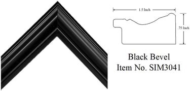 Black Bevel Picture Frame Item No. SIM3041