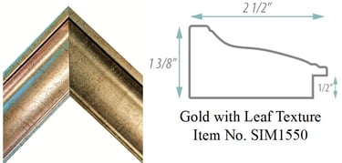 Gold with Leaf Texture Picture Frame Item No. SIM1550