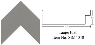 Taupe Flat Wooden Picture Frame  Item No. SIM4040